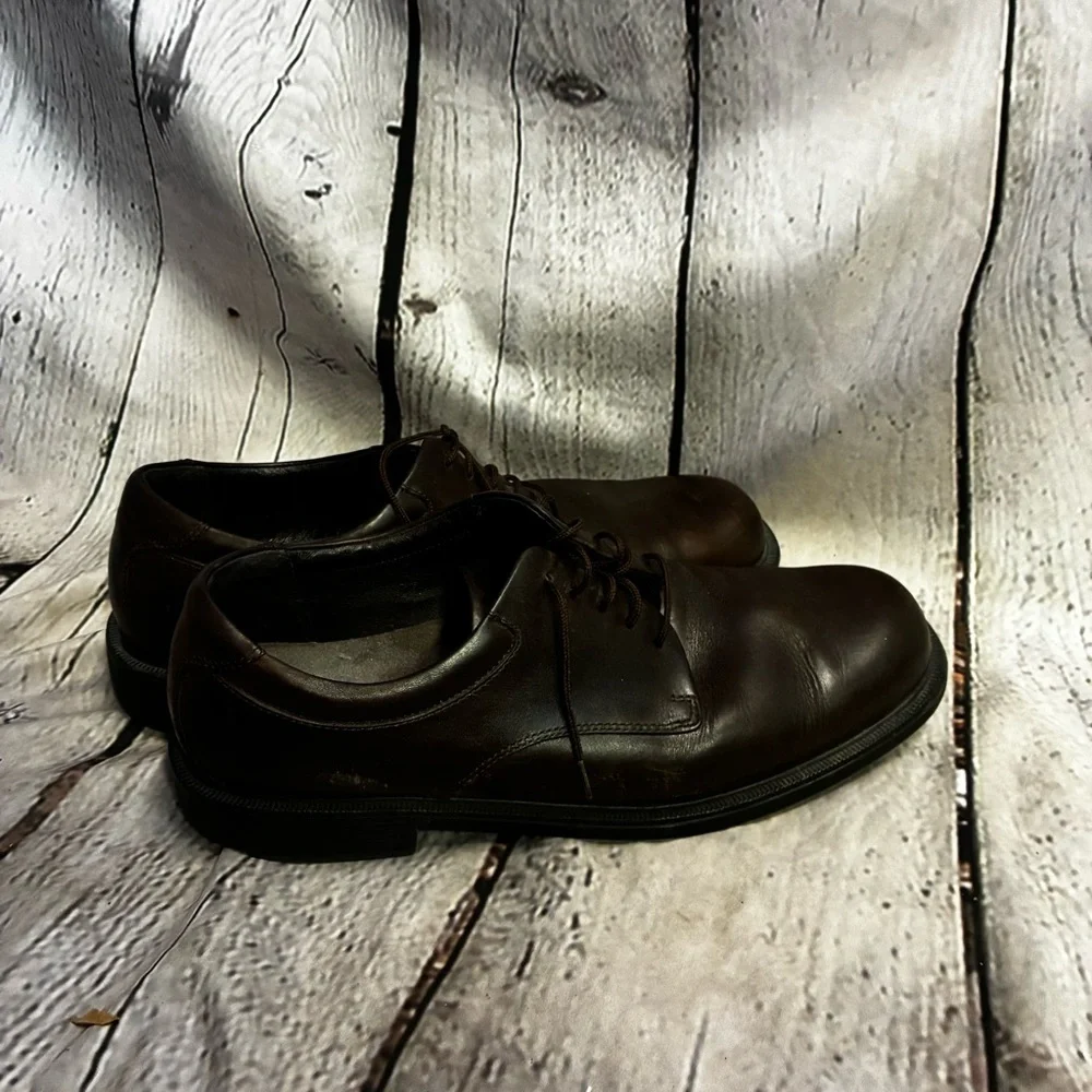 Rockport Men's Margin Plain Toe‎ Dark Brown Leather Lace Up Oxford Shoes Size 12
